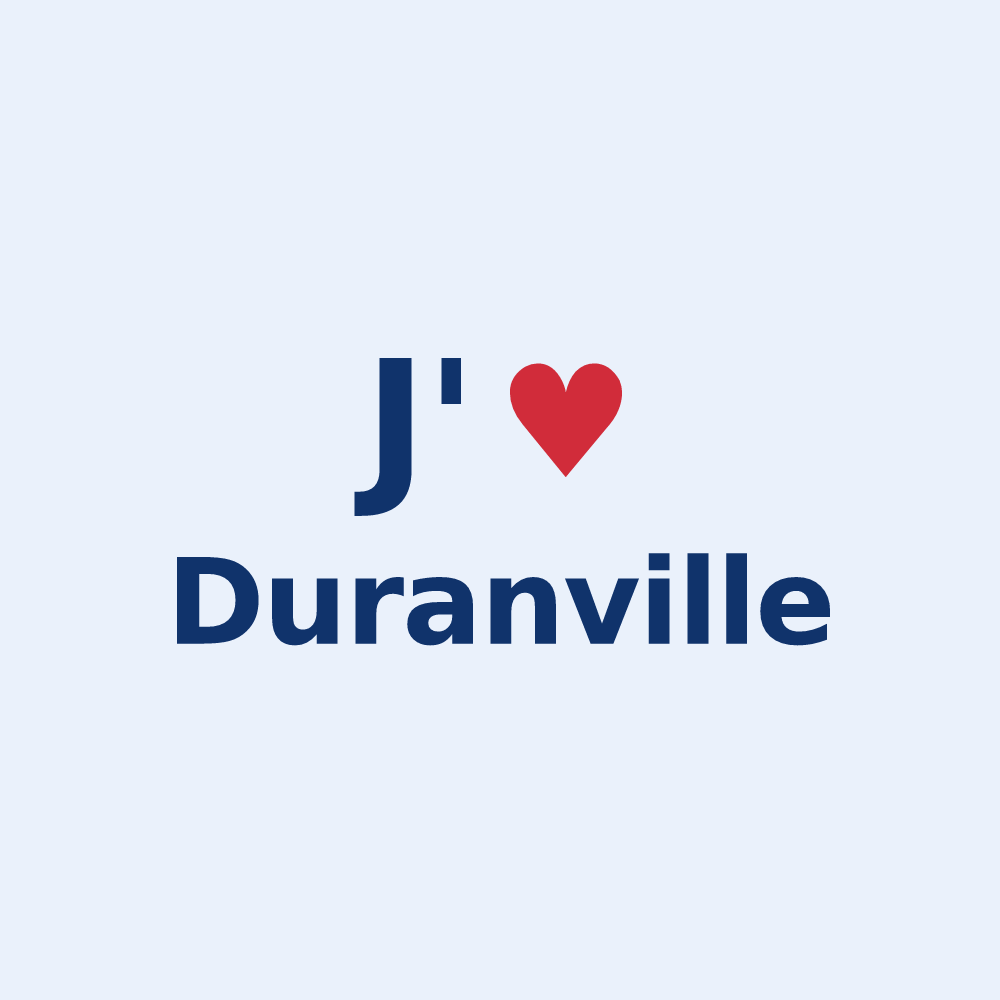 Sticker personnalisé Duranville — design J'aime Duranville