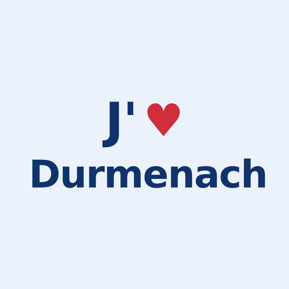 Sticker personnalisé Durmenach — design J'aime Durmenach