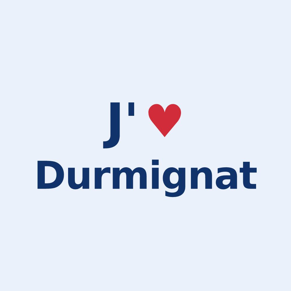 Sticker personnalisé Durmignat — design J'aime Durmignat