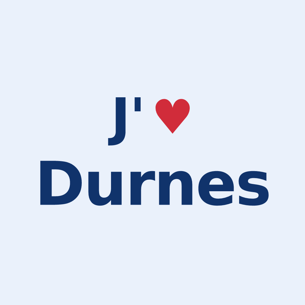 Sticker personnalisé Durnes — design J'aime Durnes