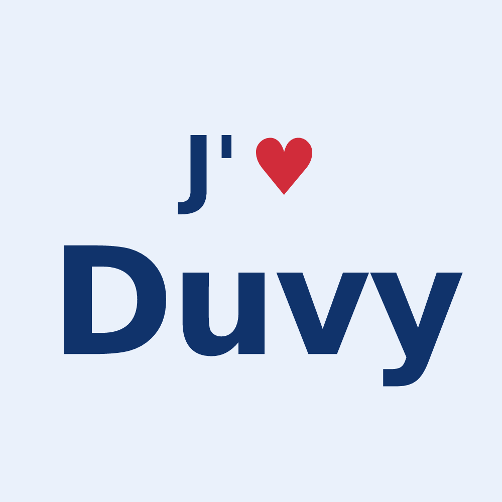 Sticker personnalisé Duvy — design J'aime Duvy