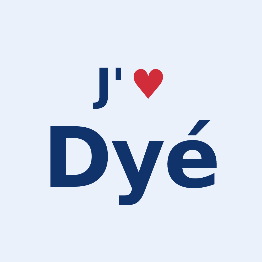 Sticker personnalisé Dyé — design J'aime Dyé