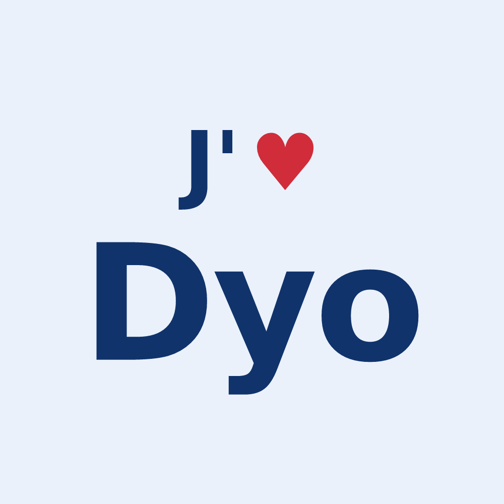 Sticker personnalisé Dyo — design J'aime Dyo