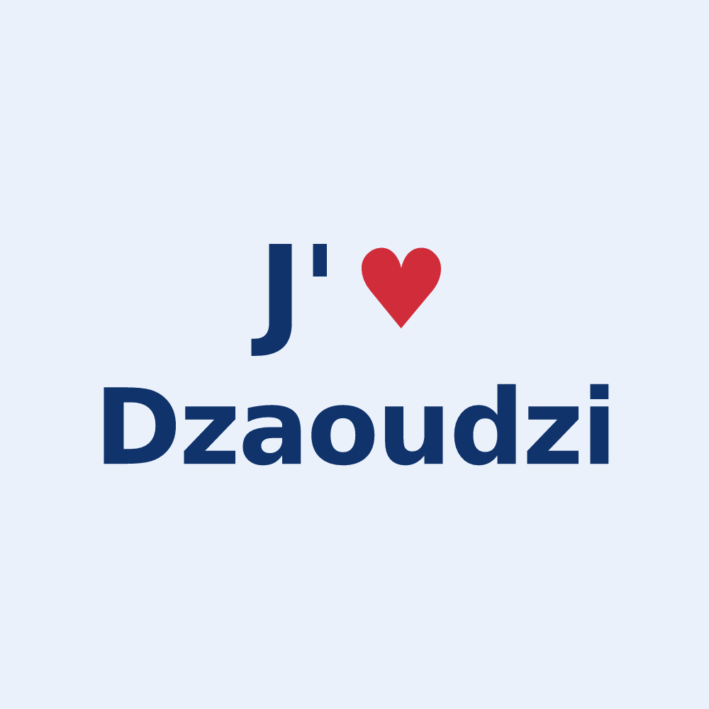Sticker personnalisé Dzaoudzi — design J'aime Dzaoudzi