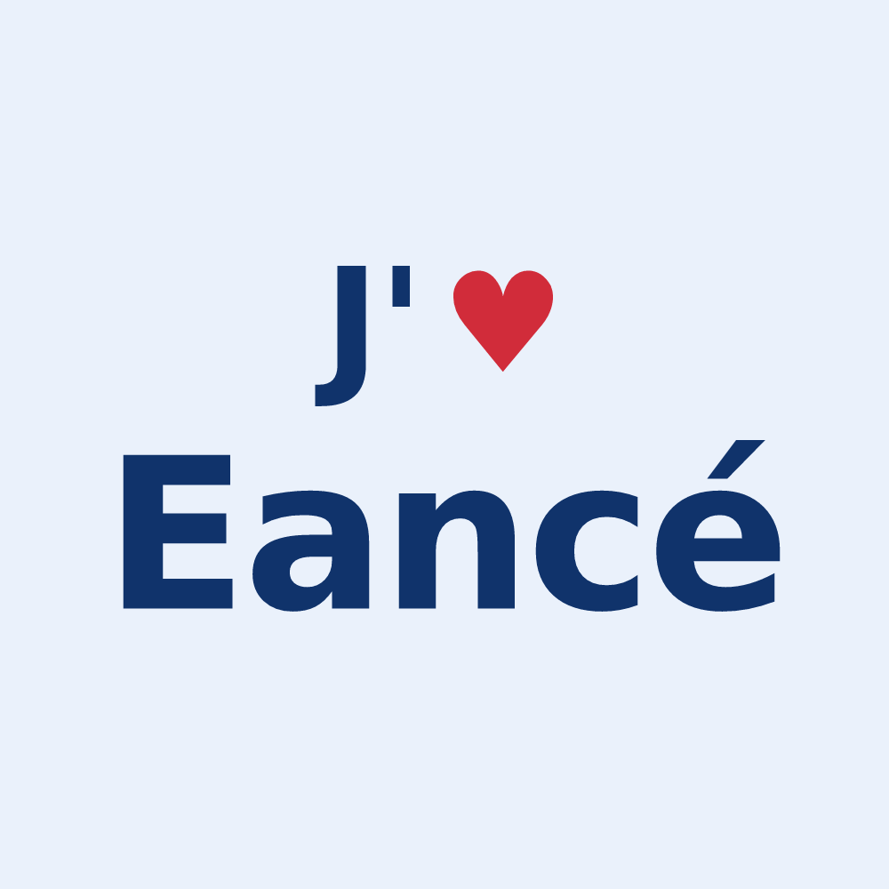 Sticker personnalisé Eancé — design J'aime Eancé