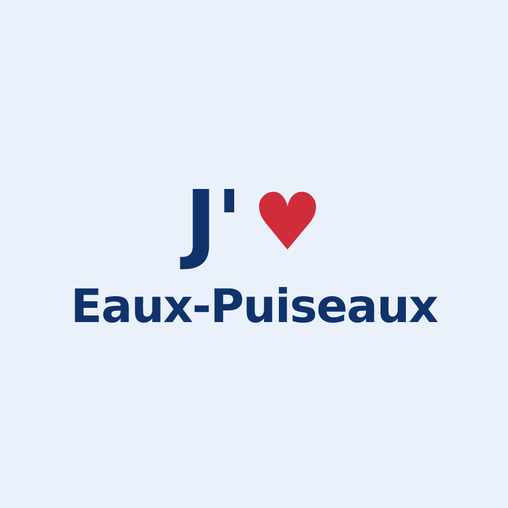 Sticker personnalisé Eaux-Puiseaux — design J'aime Eaux-Puiseaux