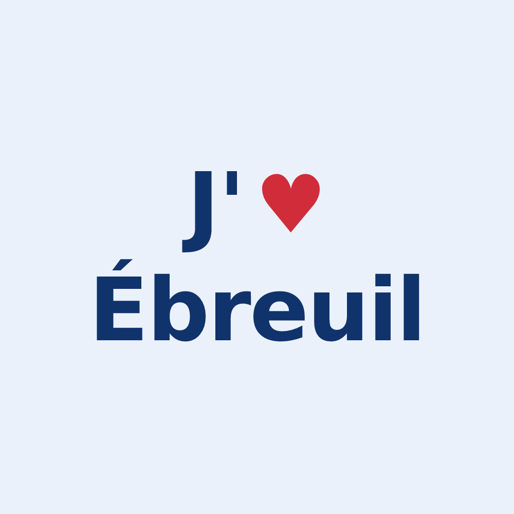 Sticker personnalisé Ébreuil — design J'aime Ébreuil