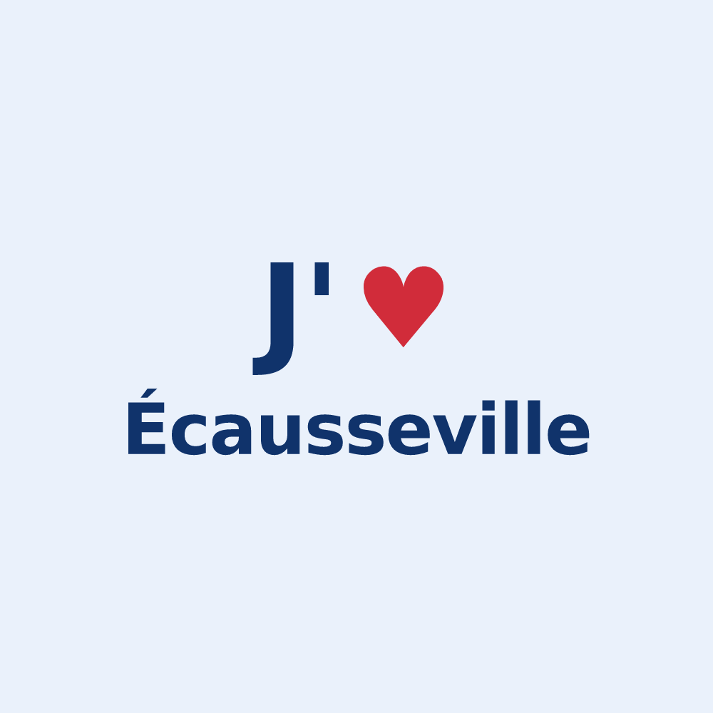 Sticker personnalisé Écausseville — design J'aime Écausseville