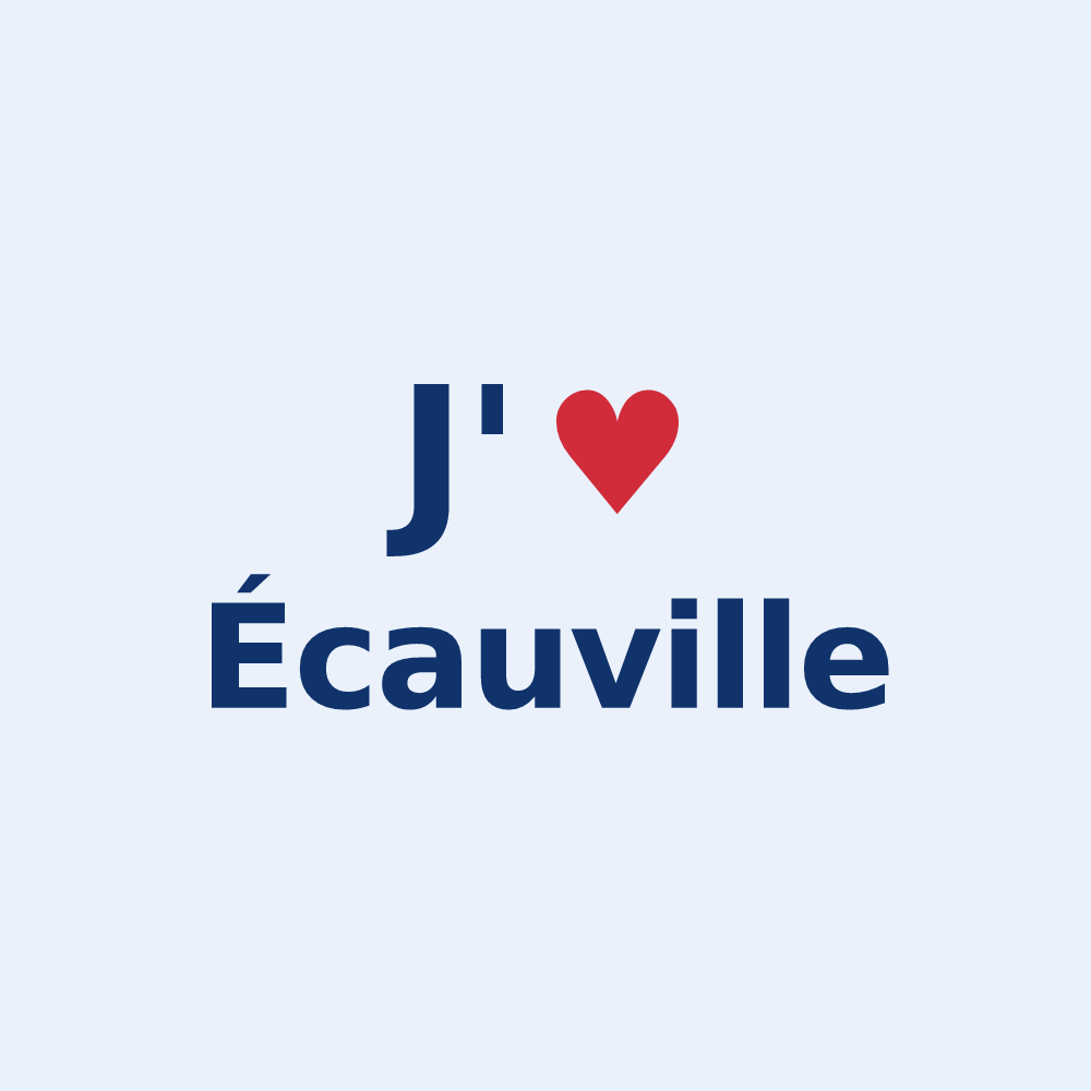 Sticker personnalisé Écauville — design J'aime Écauville