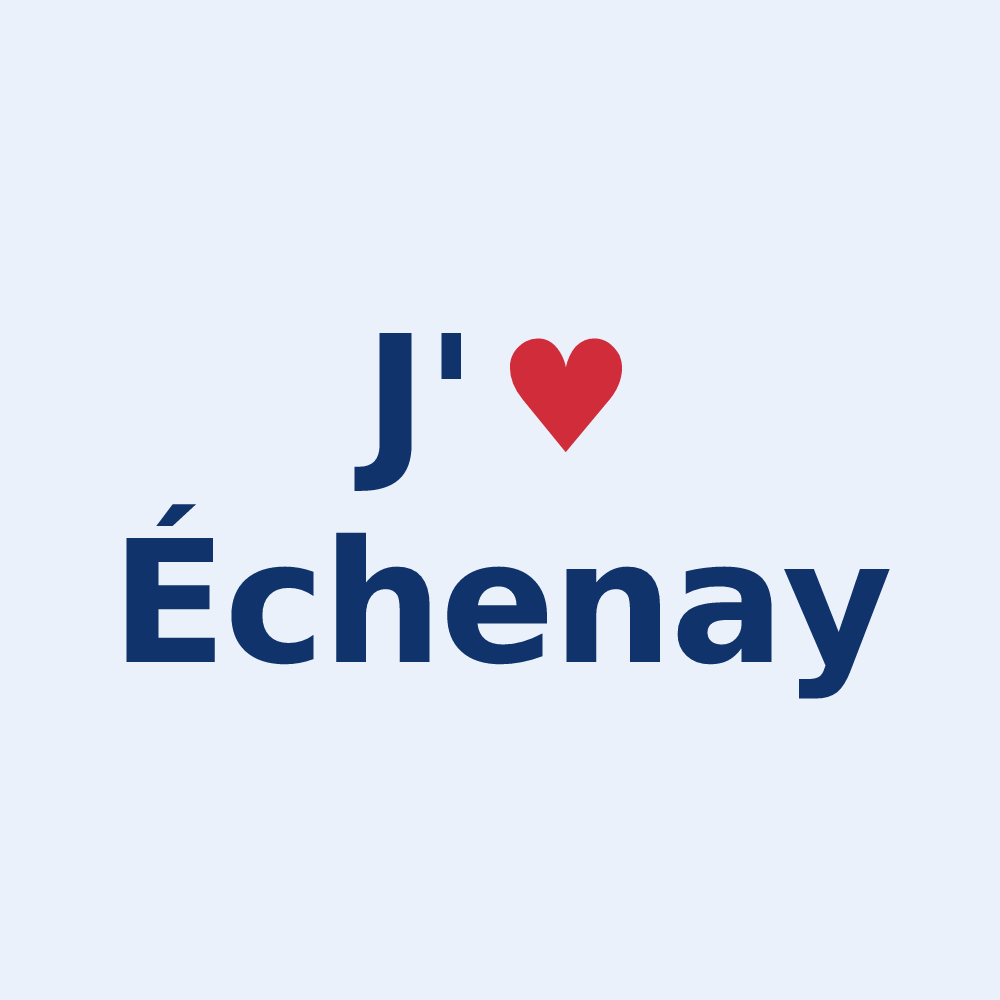 Sticker personnalisé Échenay — design « J'aime Échenay » imprimé sur le sticker