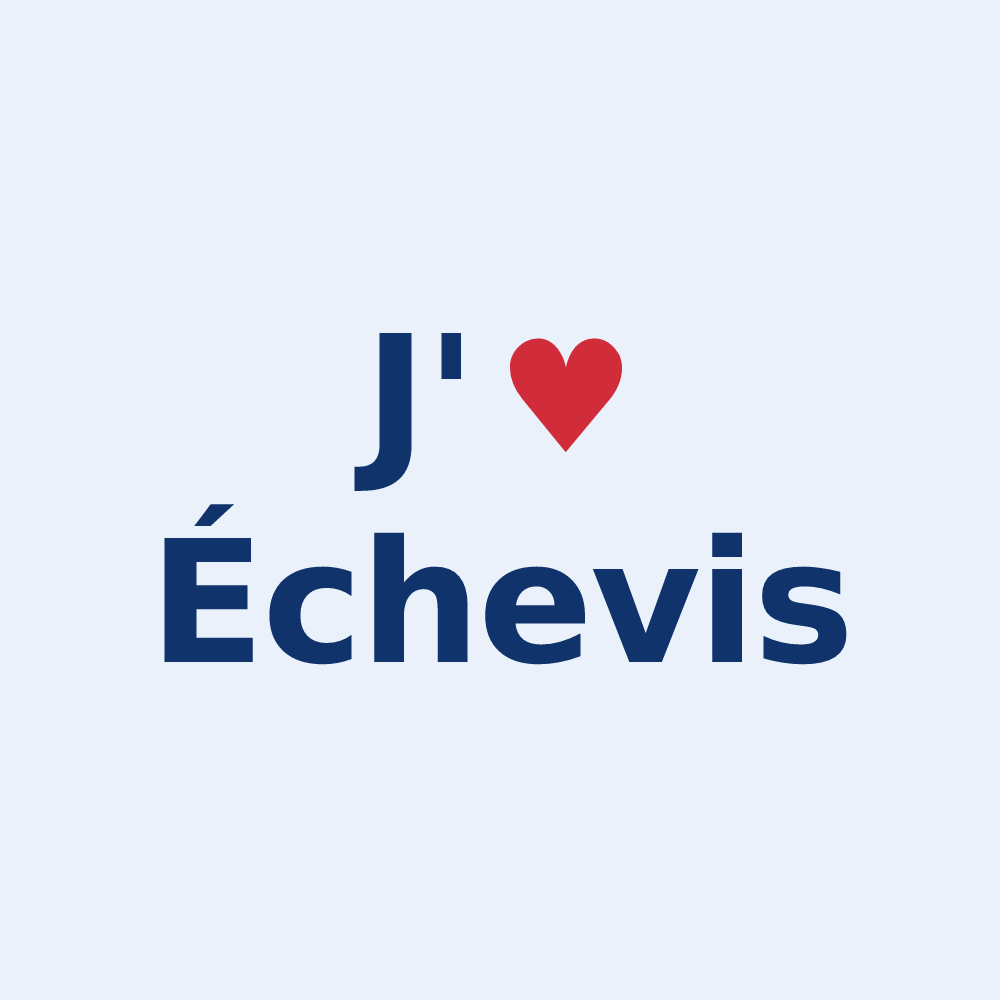 Sticker personnalisé Échevis — design J'aime Échevis