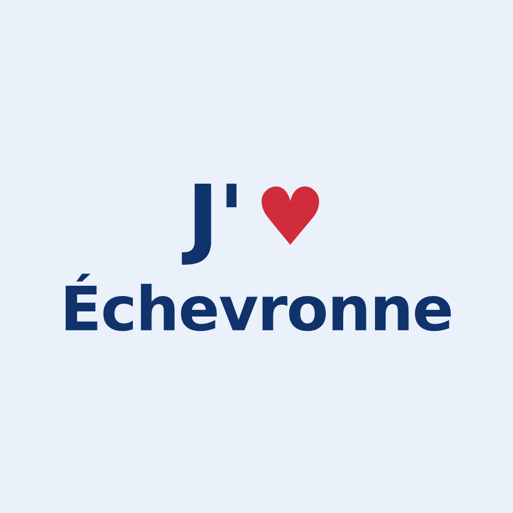 Sticker personnalisé Échevronne — design J'aime Échevronne