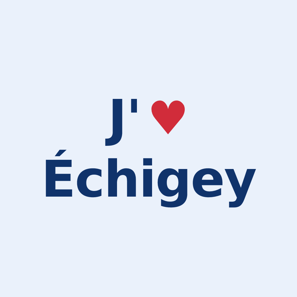 Sticker personnalisé Échigey — design J'aime Échigey