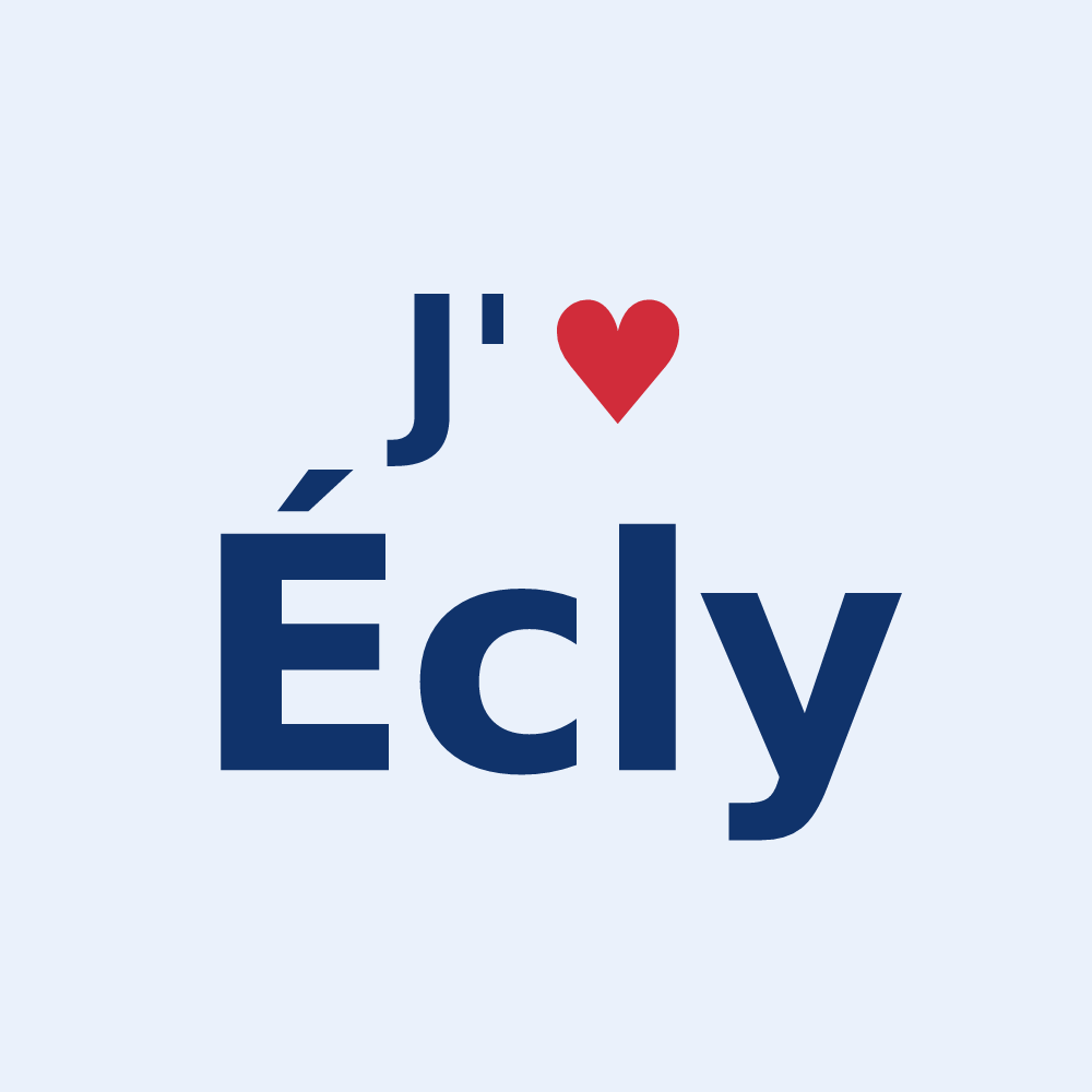 Sticker personnalisé Écly — design « J'aime Écly » imprimé sur le sticker
