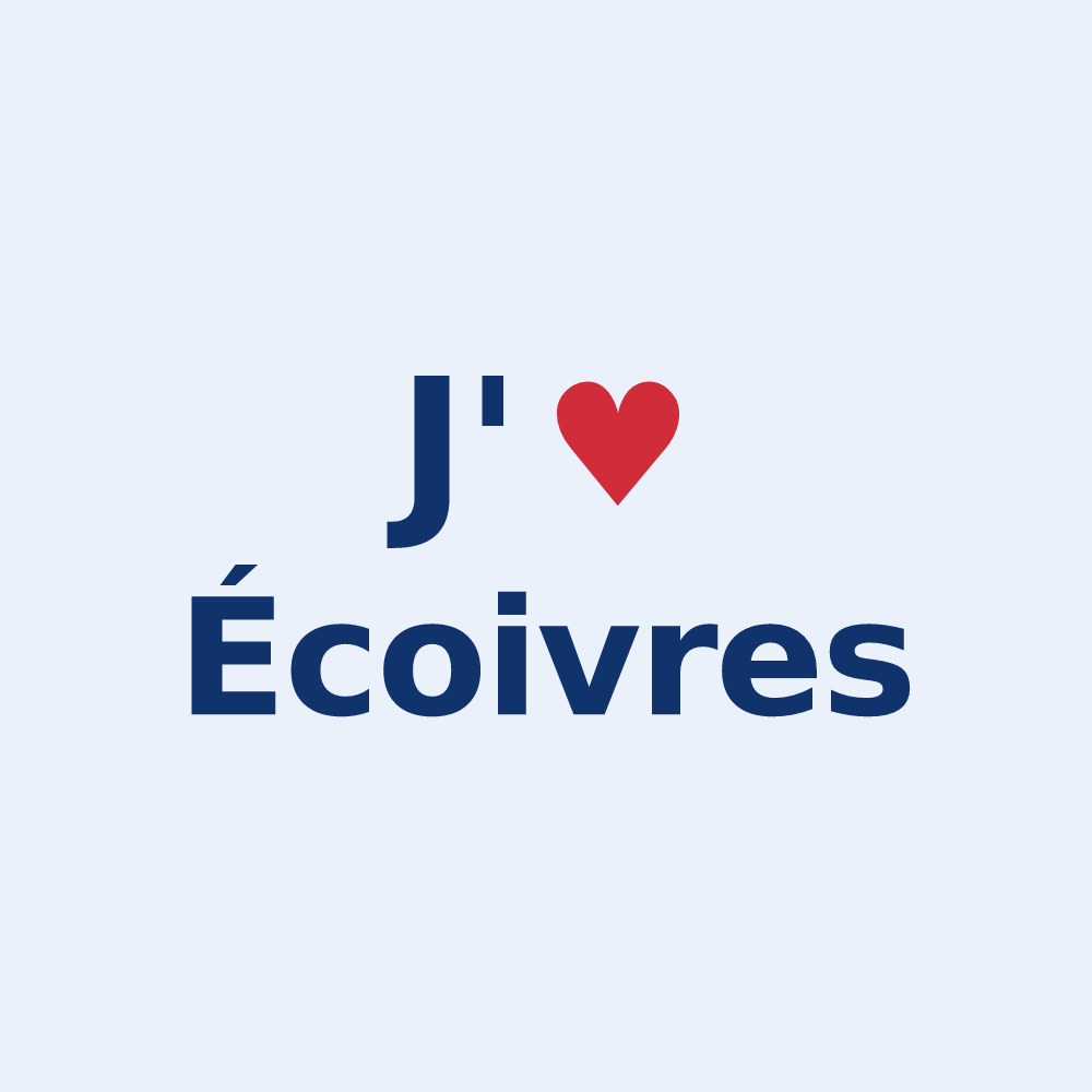 Sticker personnalisé Écoivres — design « J'aime Écoivres » imprimé sur le sticker