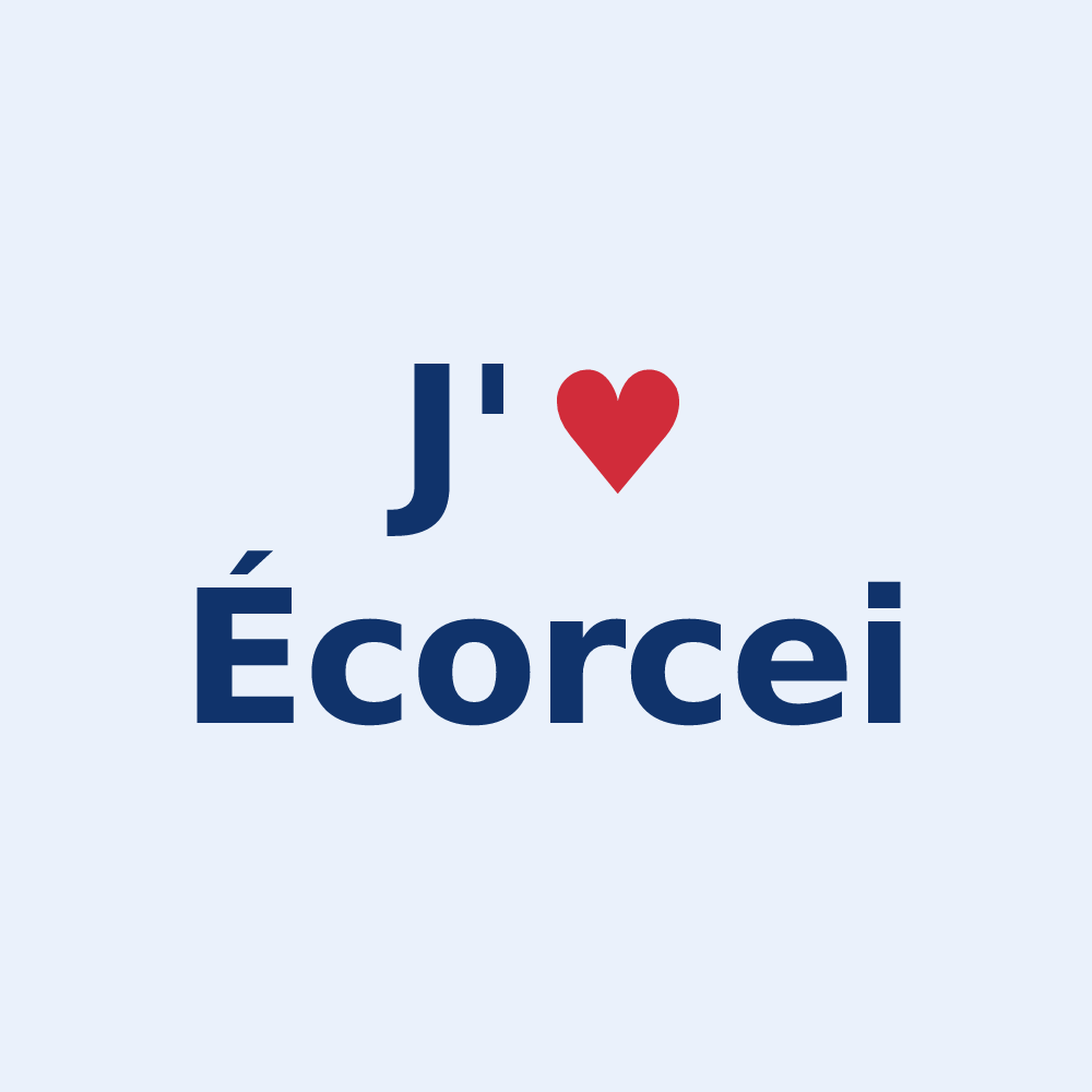 Sticker personnalisé Écorcei — design J'aime Écorcei