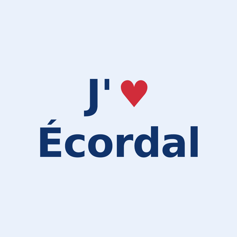 Sticker personnalisé Écordal — design J'aime Écordal