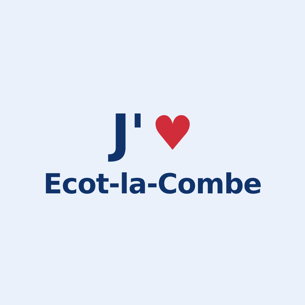 Sticker personnalisé Ecot-la-Combe — design « J'aime Ecot-la-Combe » imprimé sur le sticker