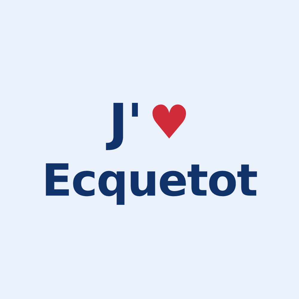 Sticker personnalisé Ecquetot — design J'aime Ecquetot