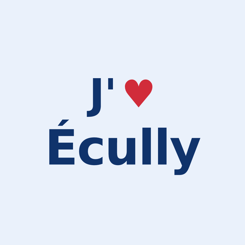 Sticker personnalisé Écully — design J'aime Écully