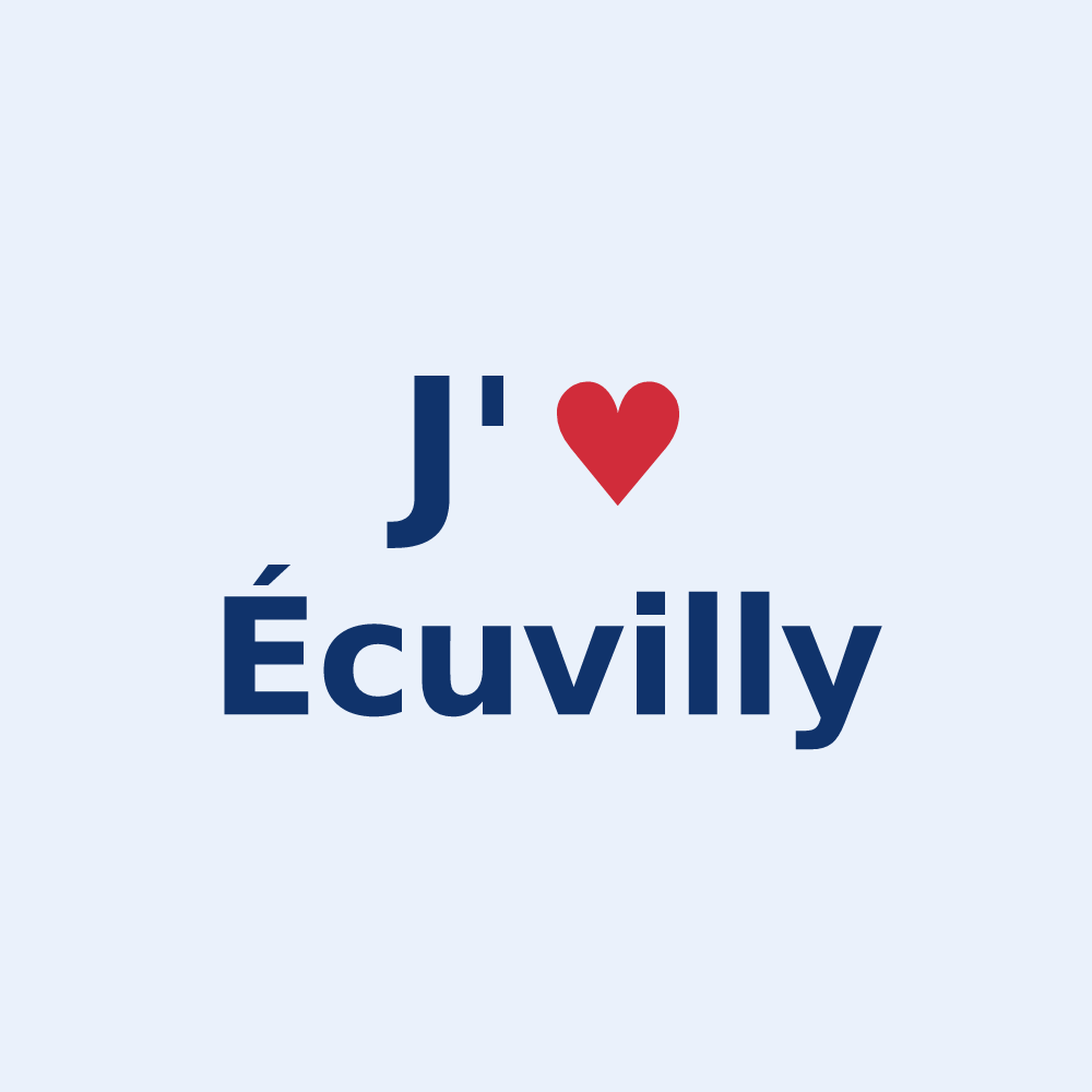 Sticker personnalisé Écuvilly — design J'aime Écuvilly