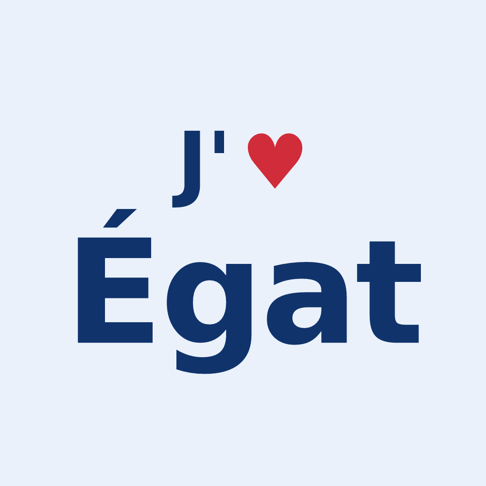 Sticker personnalisé Égat — design J'aime Égat