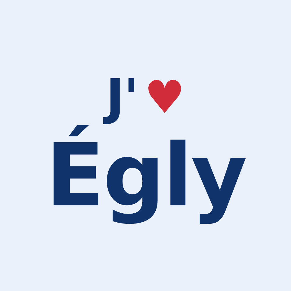 Sticker personnalisé Égly — design J'aime Égly