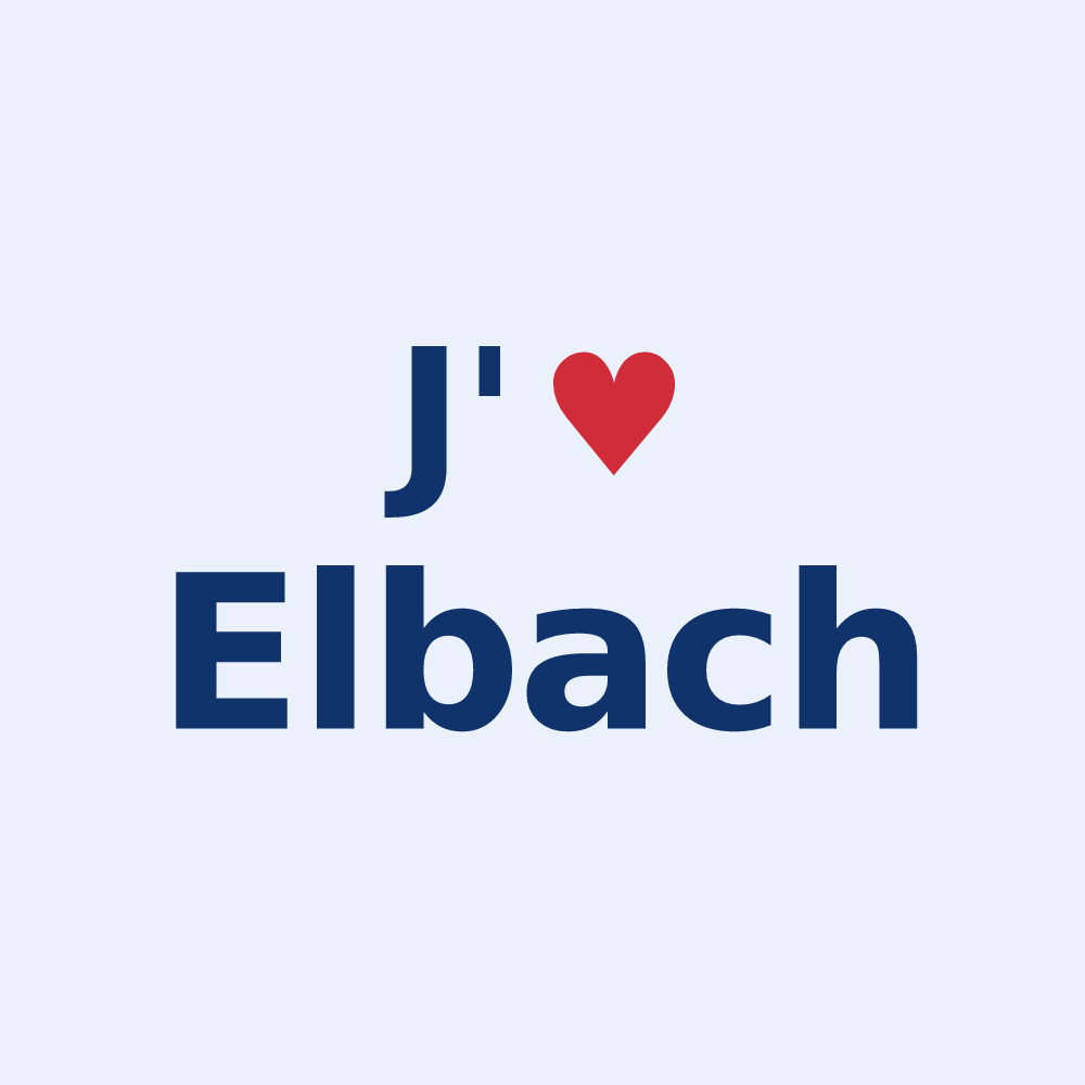 Sticker personnalisé Elbach — design J'aime Elbach