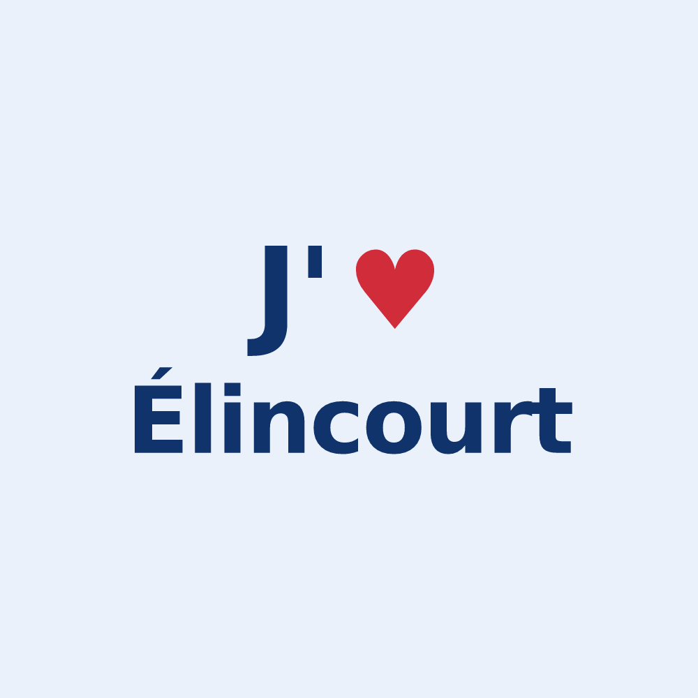 Sticker personnalisé Élincourt — design J'aime Élincourt