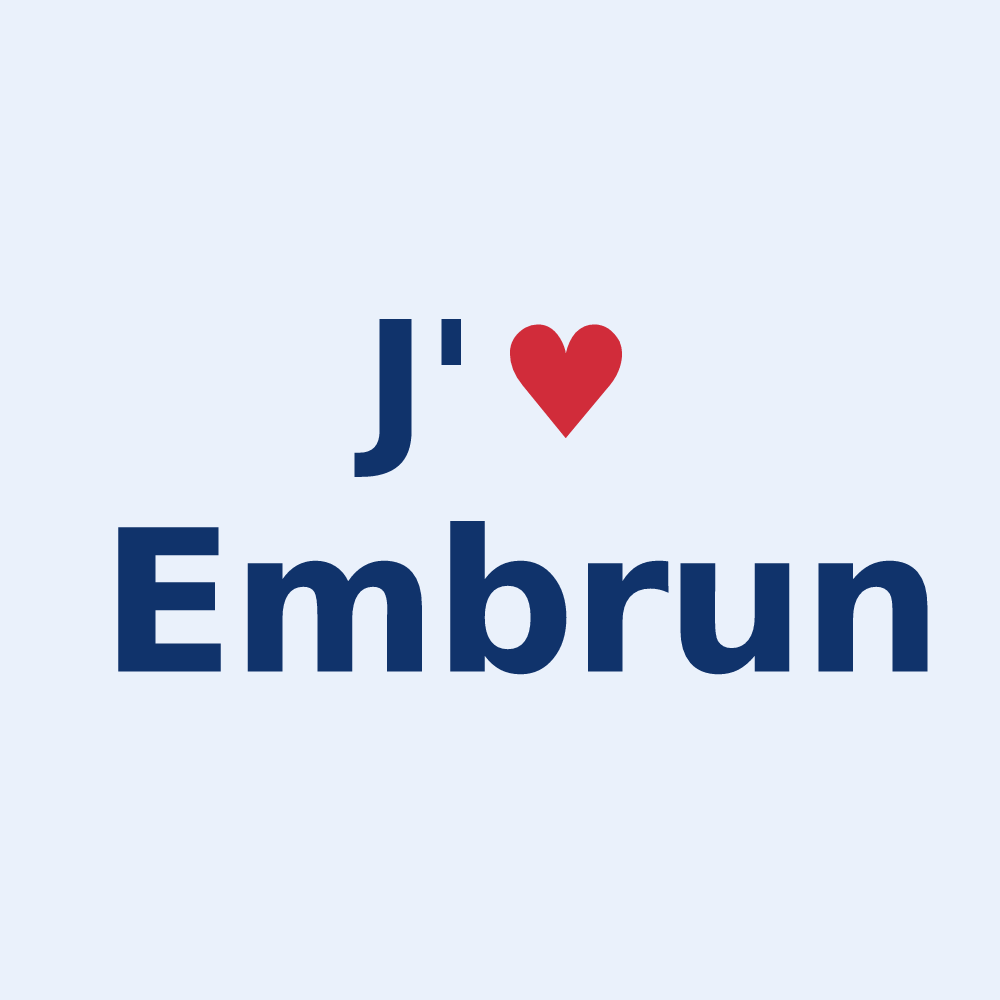 Sticker personnalisé Embrun — design J'aime Embrun