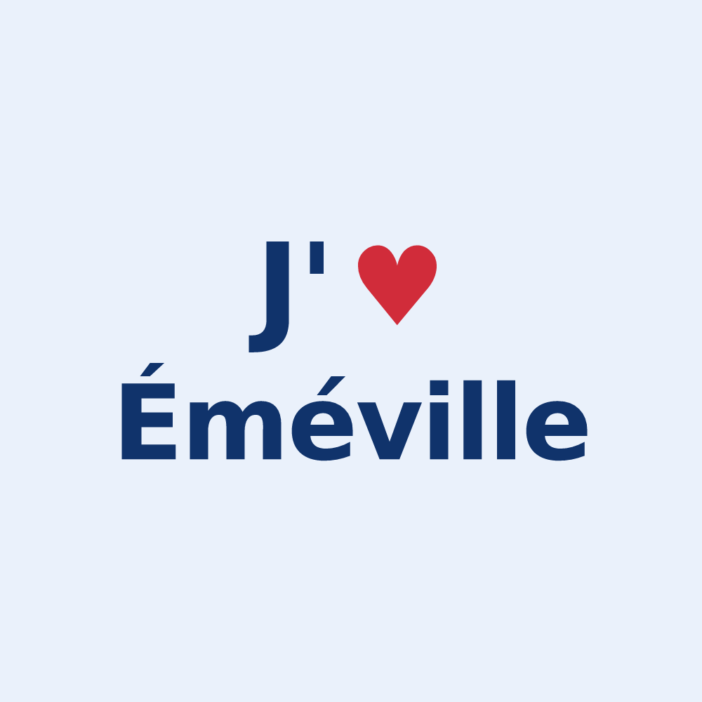 Sticker personnalisé Éméville — design J'aime Éméville