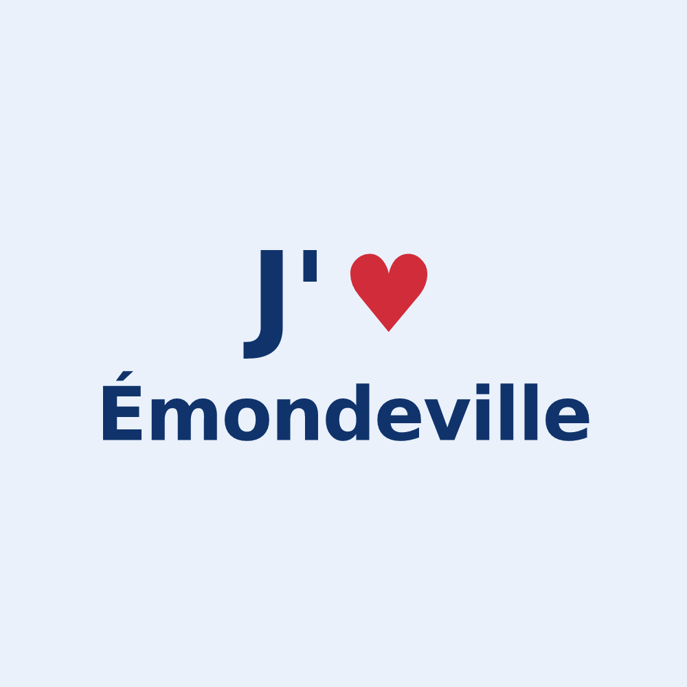 Sticker personnalisé Émondeville — design J'aime Émondeville