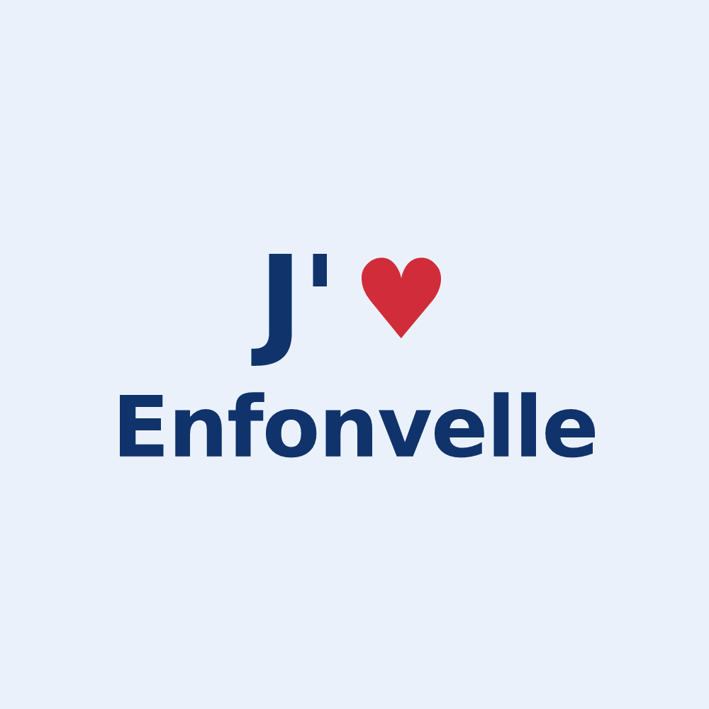 Sticker personnalisé Enfonvelle — design J'aime Enfonvelle