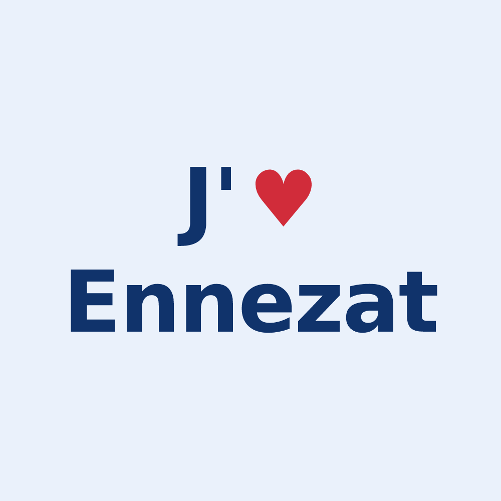 Sticker personnalisé Ennezat — design J'aime Ennezat