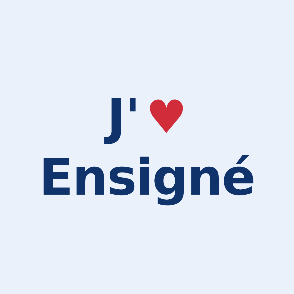 Sticker personnalisé Ensigné — design J'aime Ensigné