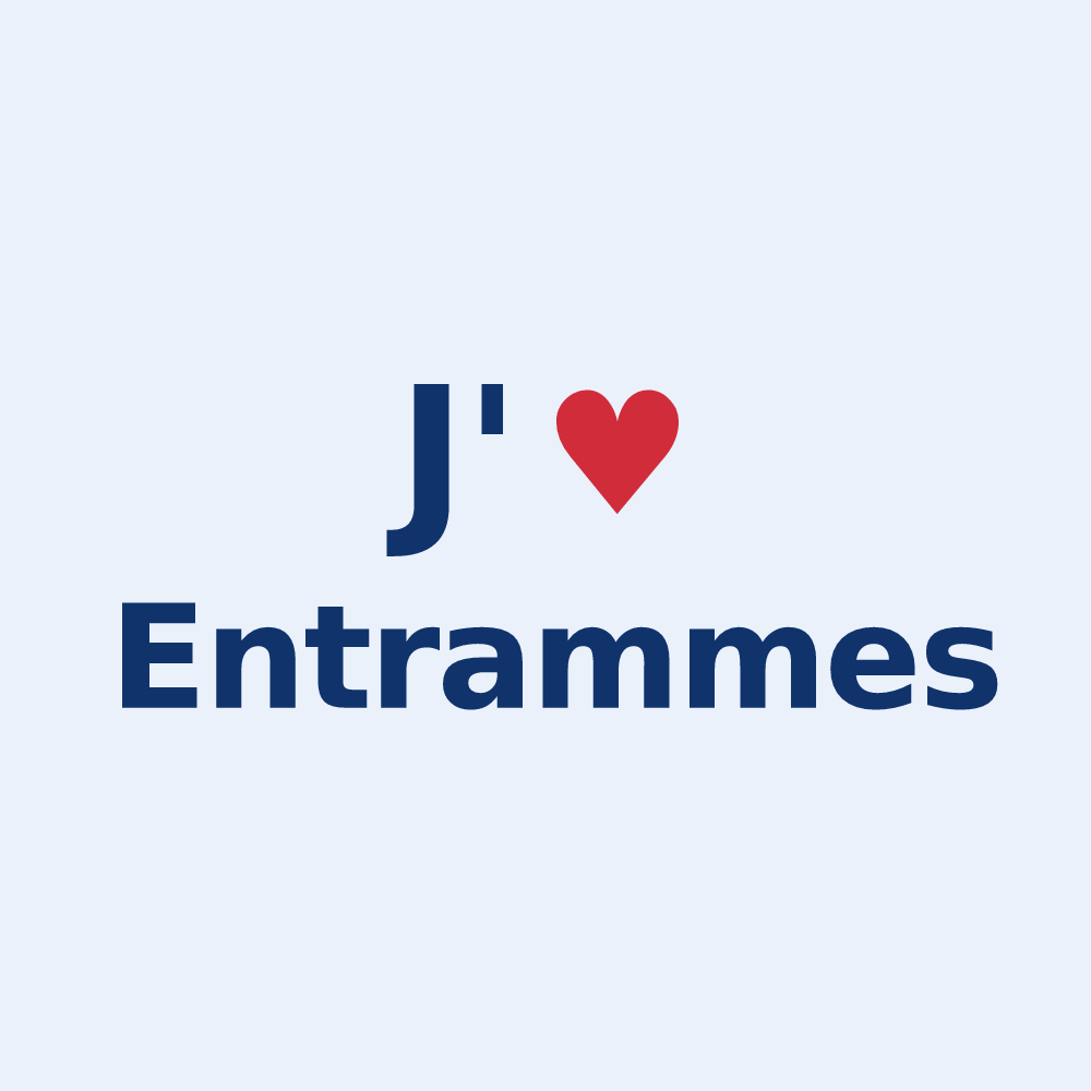 Sticker personnalisé Entrammes — design J'aime Entrammes