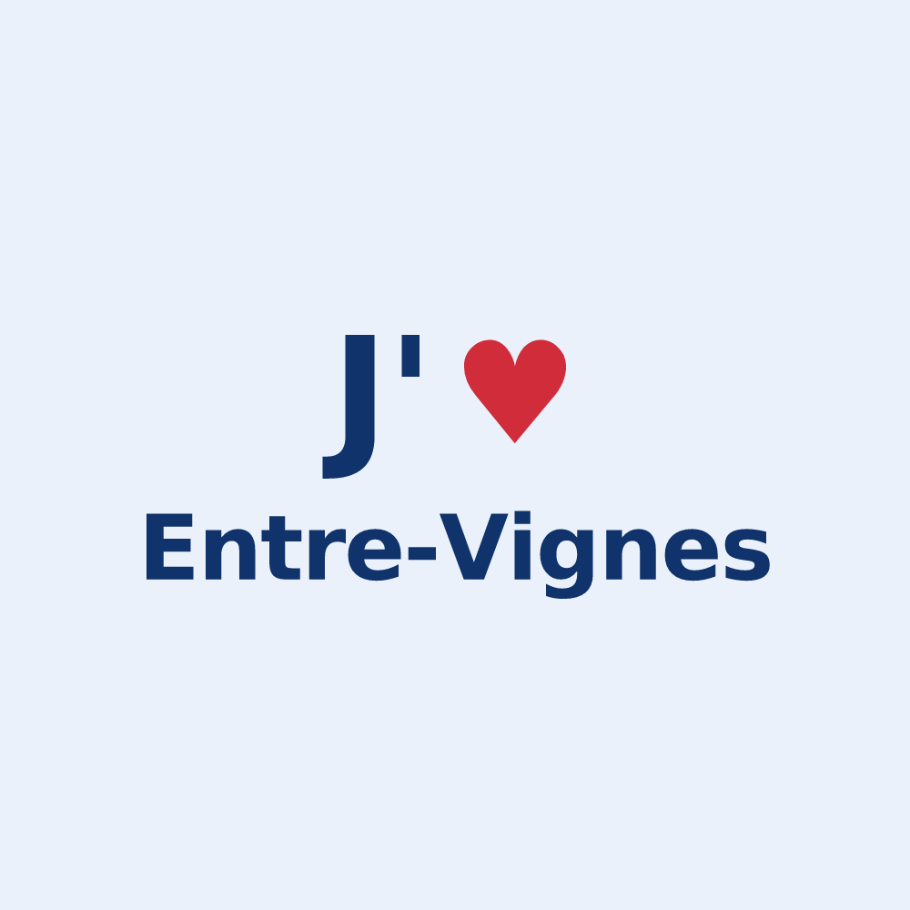 Sticker personnalisé Entre-Vignes — design J'aime Entre-Vignes