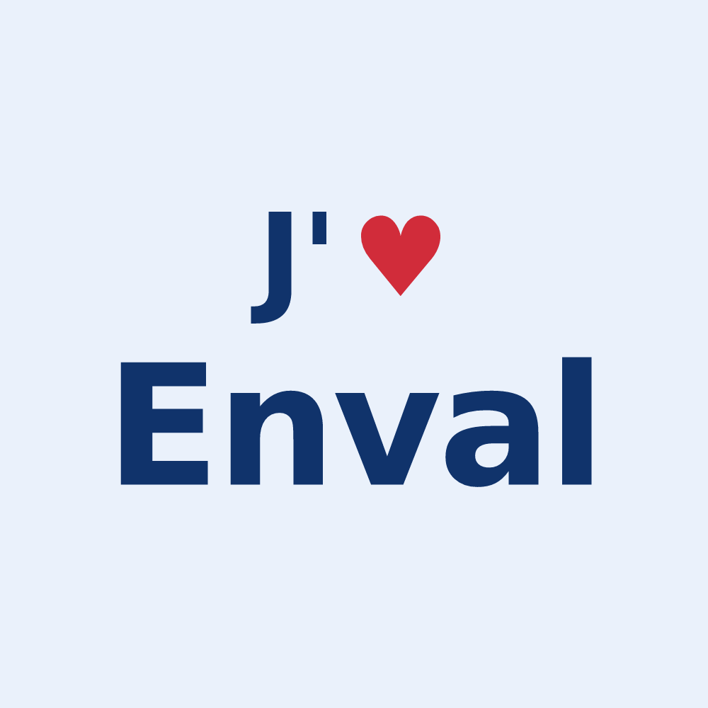 Sticker personnalisé Enval — design J'aime Enval