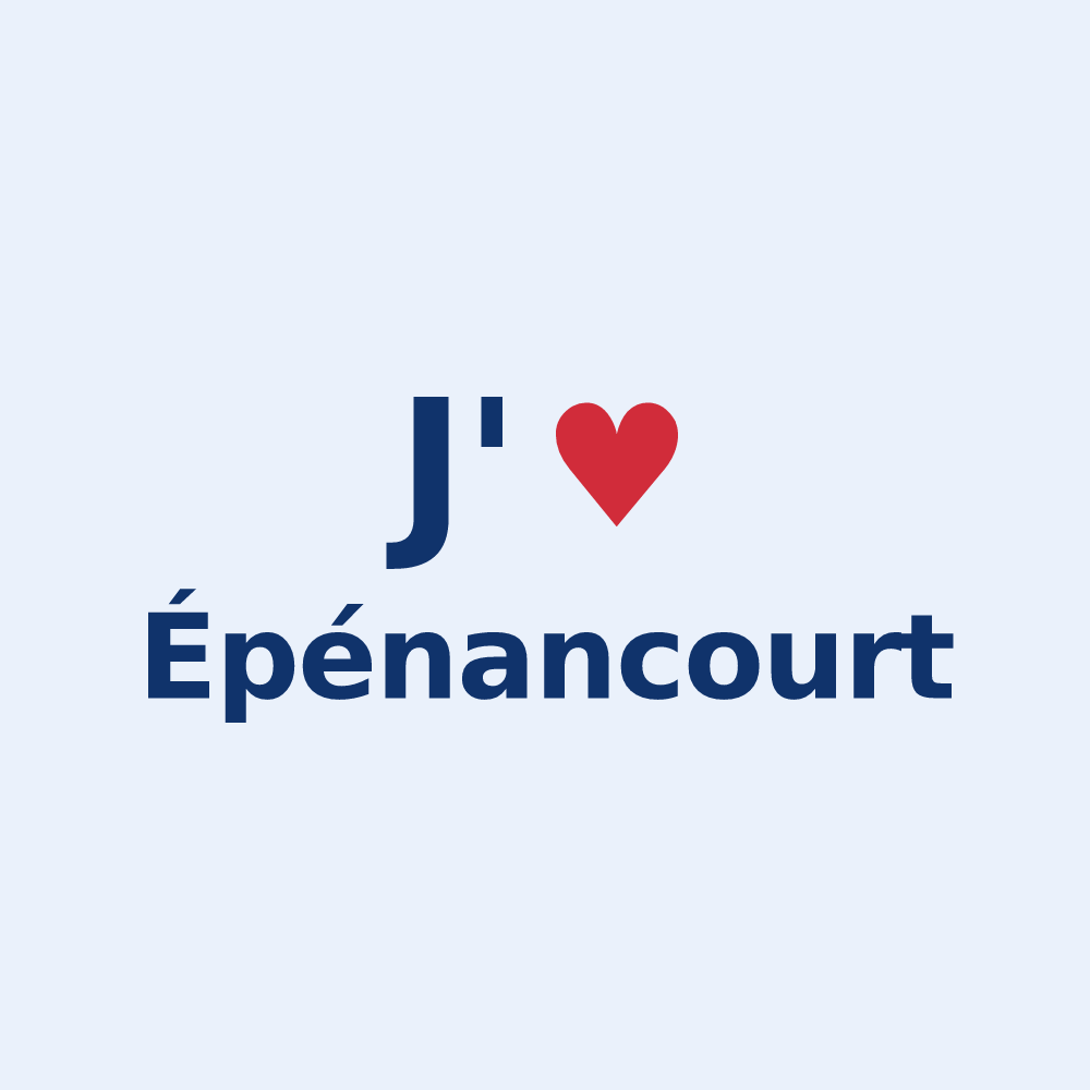 Sticker personnalisé Épénancourt — design « J'aime Épénancourt » imprimé sur le sticker