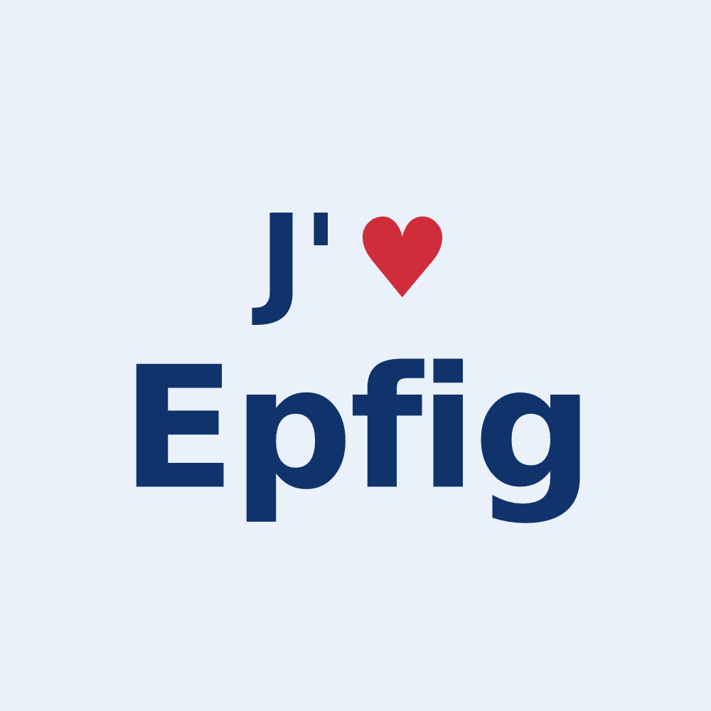Sticker personnalisé Epfig — design J'aime Epfig