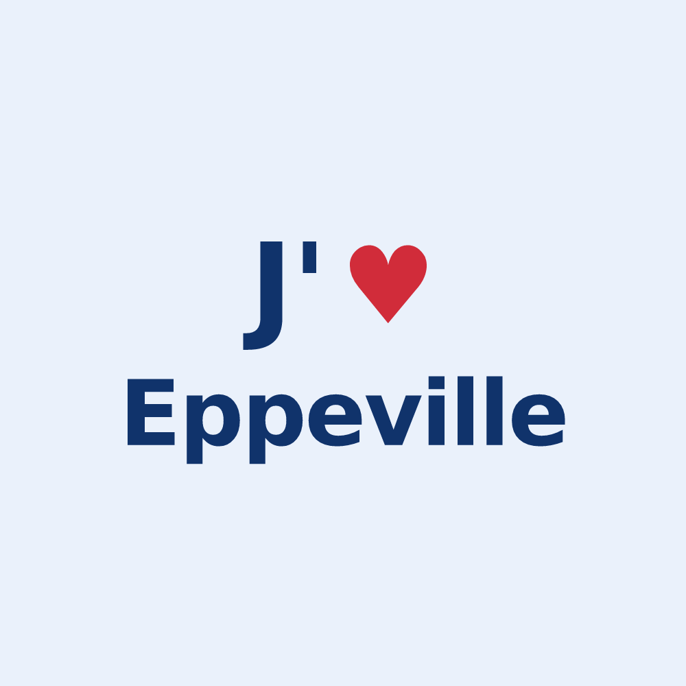 Sticker personnalisé Eppeville — design « J'aime Eppeville » imprimé sur le sticker