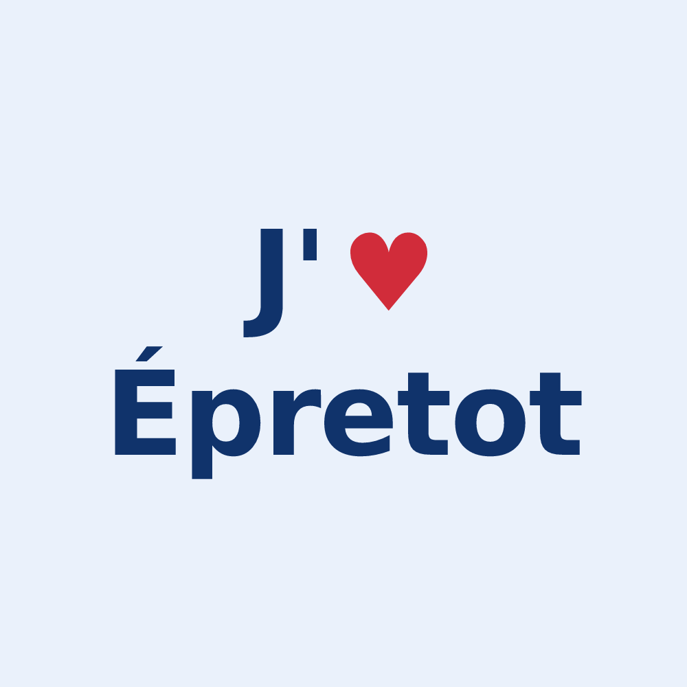 Sticker personnalisé Épretot — design J'aime Épretot
