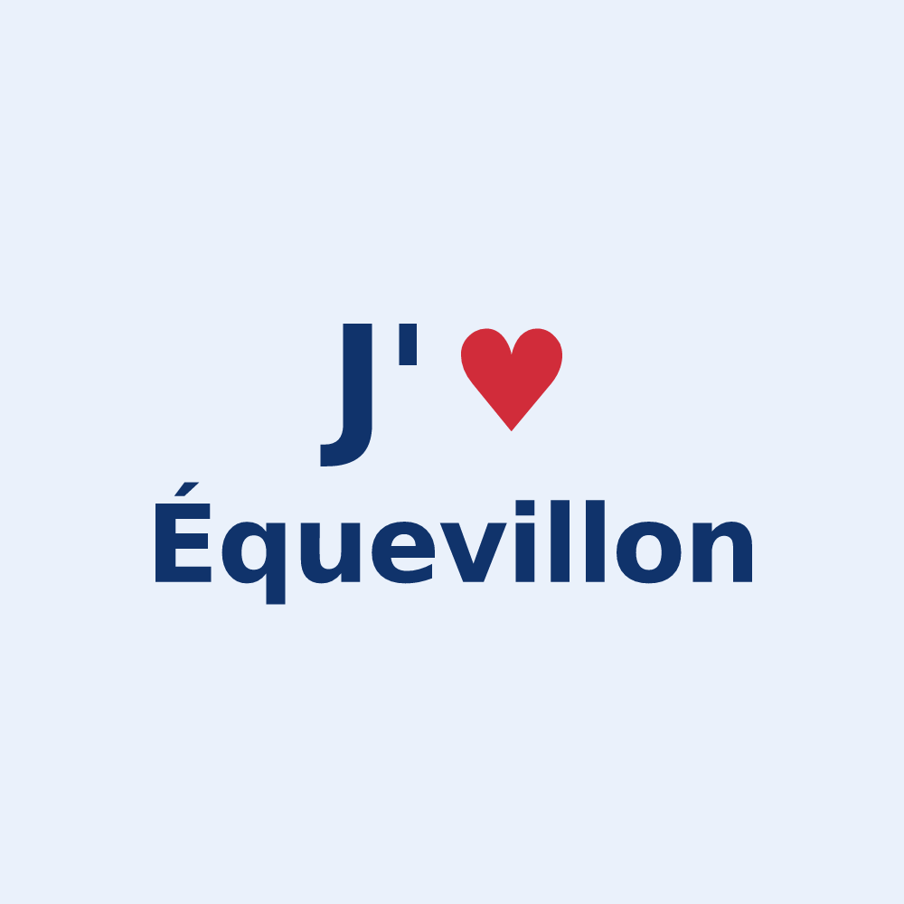 Sticker personnalisé Équevillon — design J'aime Équevillon