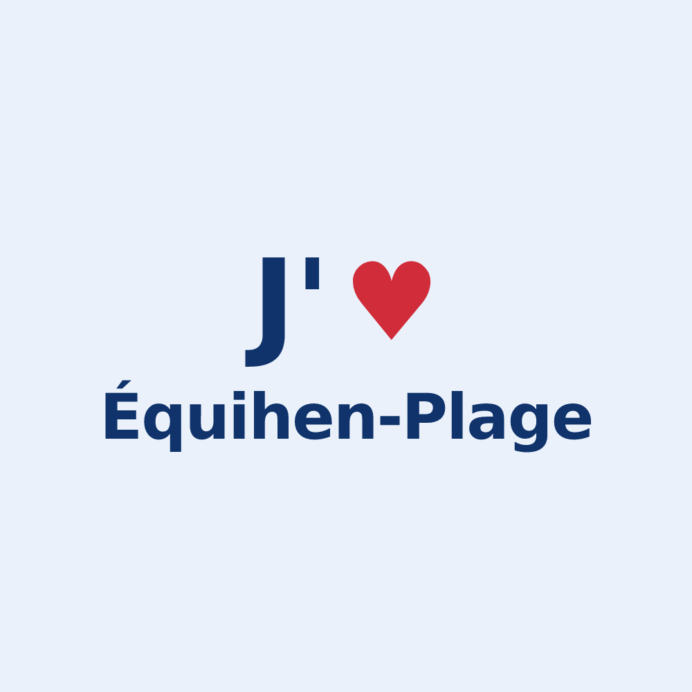 Sticker personnalisé Équihen-Plage — design « J'aime Équihen-Plage » imprimé sur le sticker