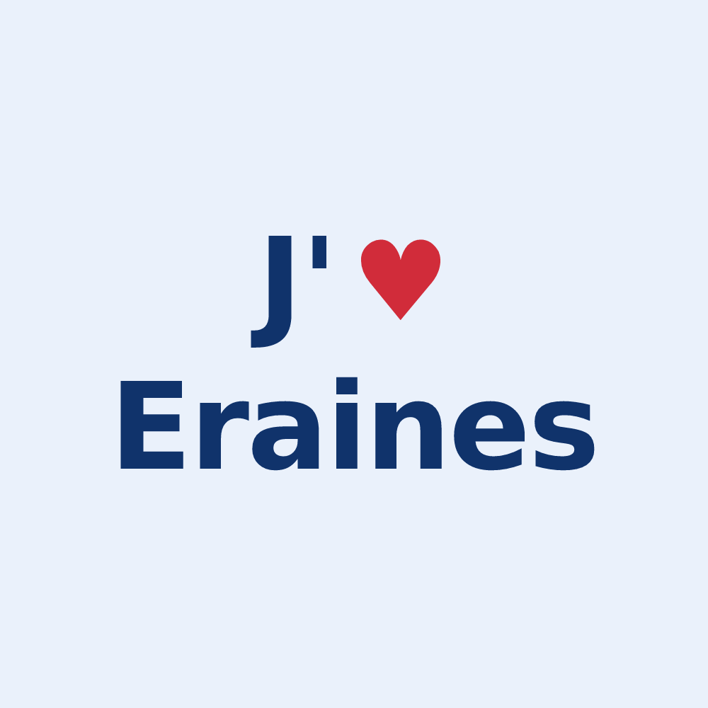 Sticker personnalisé Eraines — design « J'aime Eraines » imprimé sur le sticker