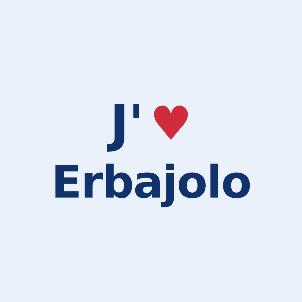 Sticker personnalisé Erbajolo — design « J'aime Erbajolo » imprimé sur le sticker