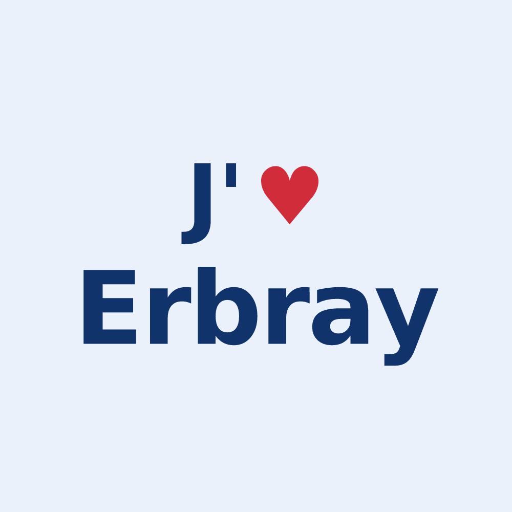 Sticker personnalisé Erbray — design J'aime Erbray