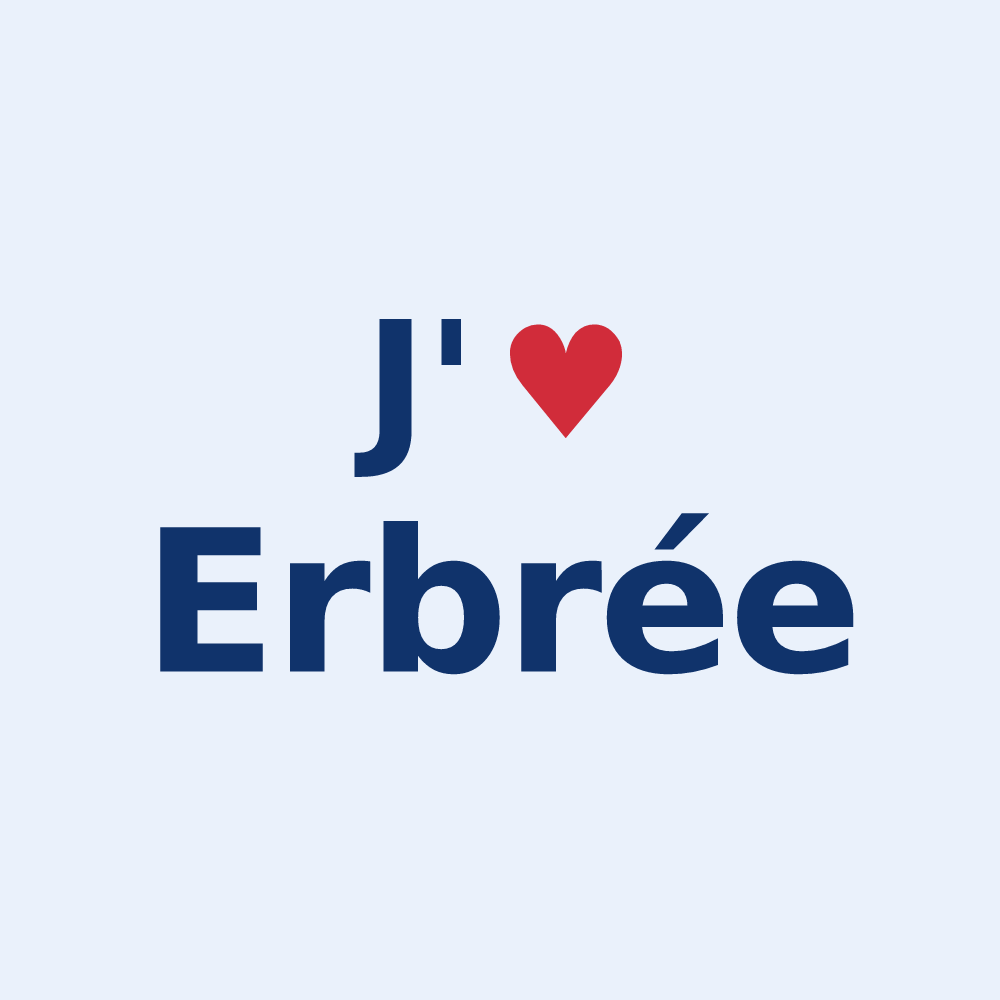 Sticker personnalisé Erbrée — design J'aime Erbrée