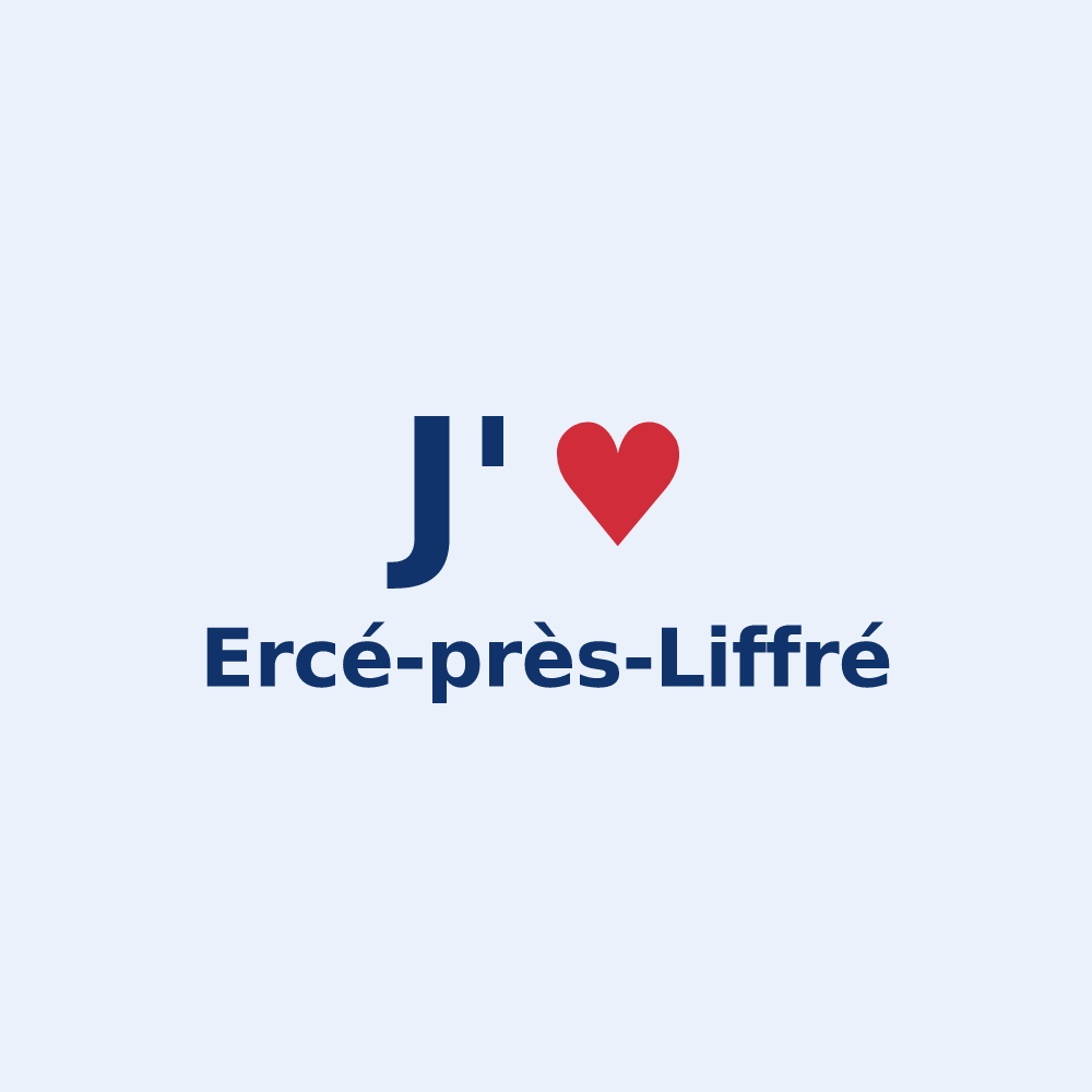 Sticker personnalisé Ercé-près-Liffré — design J'aime Ercé-près-Liffré