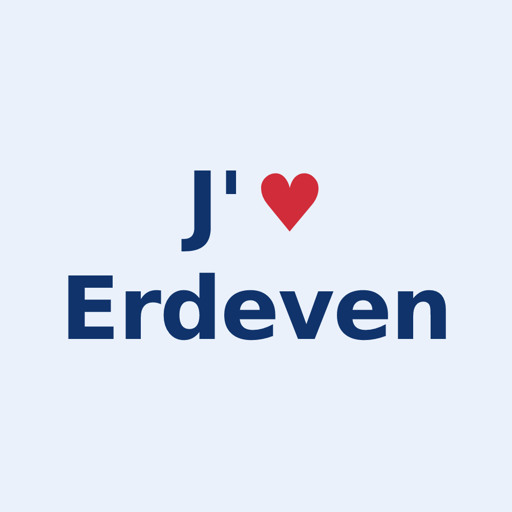 Sticker personnalisé Erdeven — design « J'aime Erdeven » imprimé sur le sticker